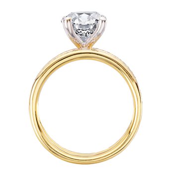 Round Diamond Infinity Engagement Ring in 14k Yellow Gold