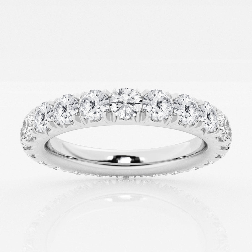 Lab grown diamond eternity band in white gold.