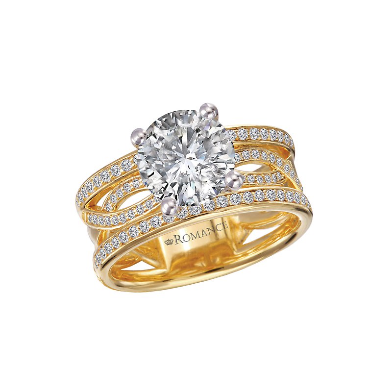 Round Diamond Infinity Bridal Set in 14k Yellow Gold