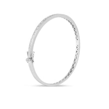 Diamond 14k White Gold Satin Finish Bangle