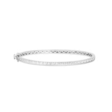 Diamond 14k White Gold Satin Finish Bangle