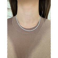 Round Lab Grown Diamonds Tennis Necklace, Three Prong