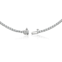 Clasp closure for a lab grown diamond tennis necklace. 