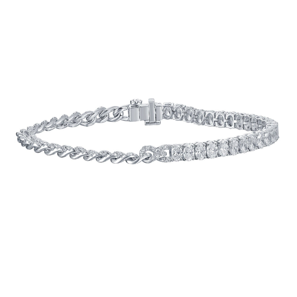 Tennis Cuban Lab Grown Diamond Bracelet