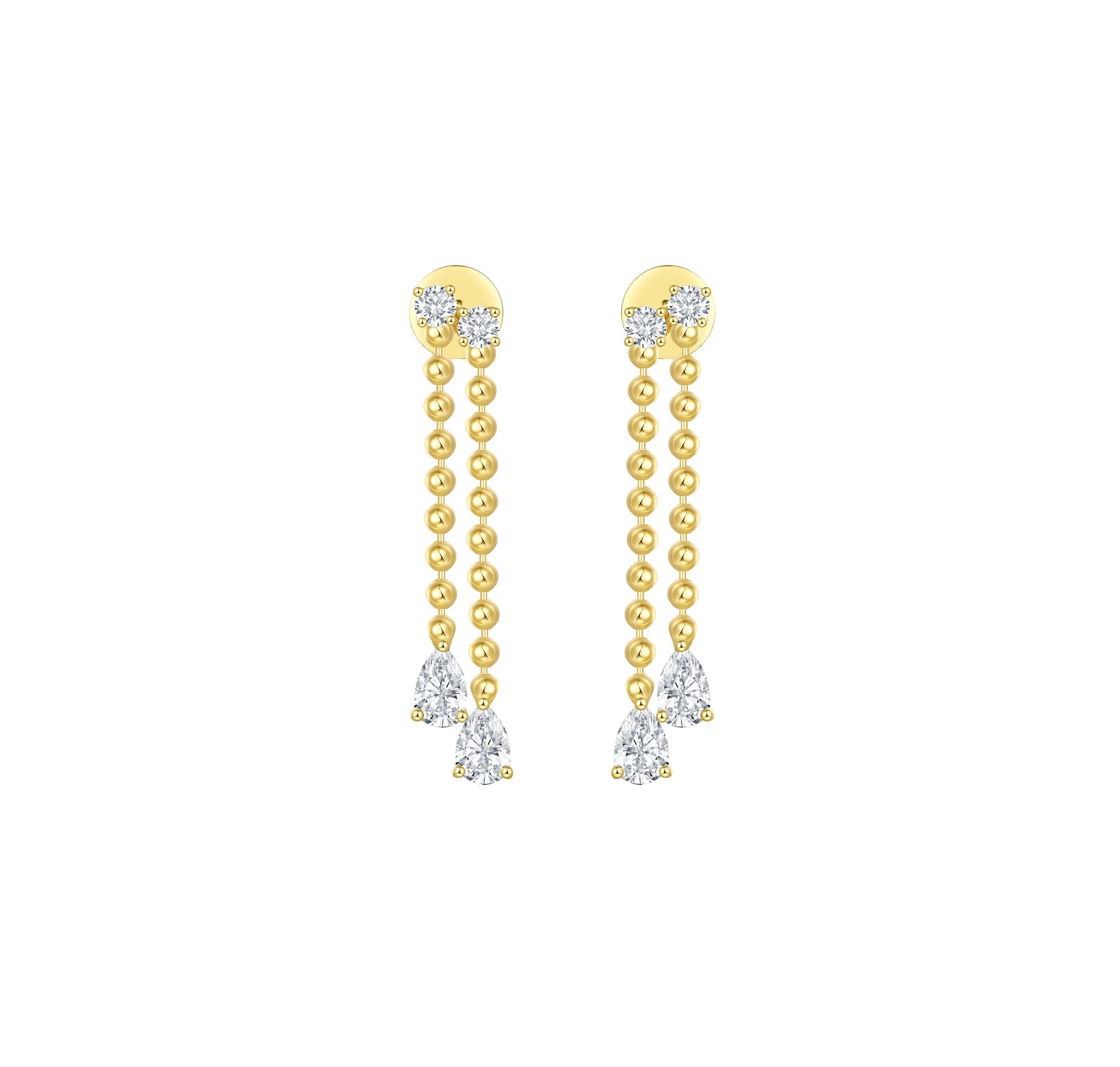Lab Diamond Double Dangle Earrings