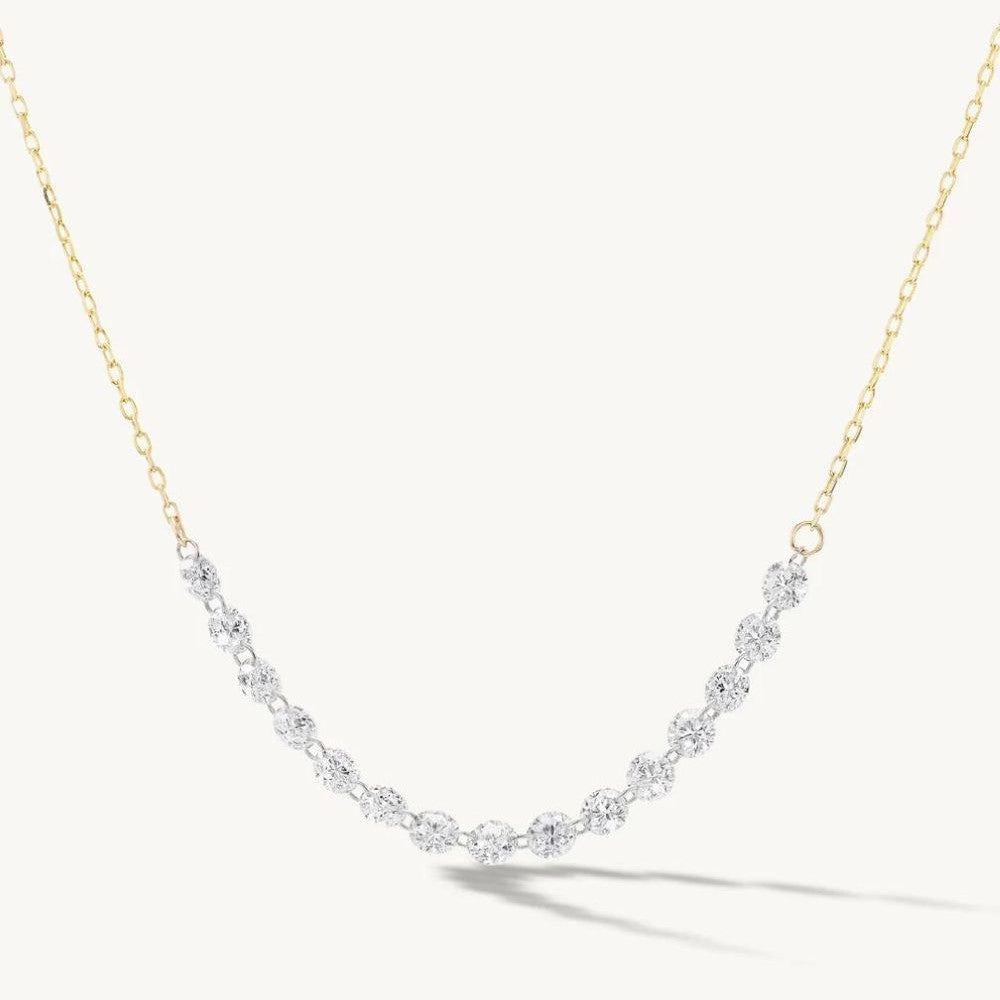 Floating Lab Grown Diamond Line Necklace