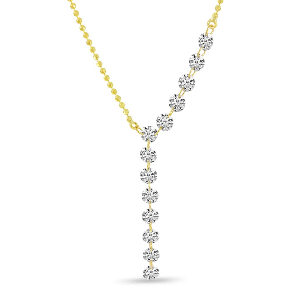 Dashing Diamond Asymmetrical Lariat Necklace