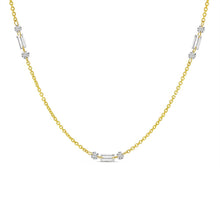 Dashing Diamond Baguette and Round Diamond Necklace