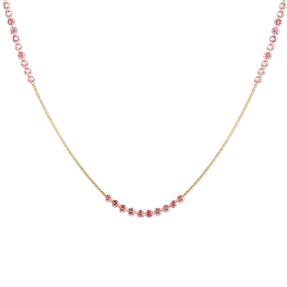 Floating Pink Lab Grown Diamond Station Necklace