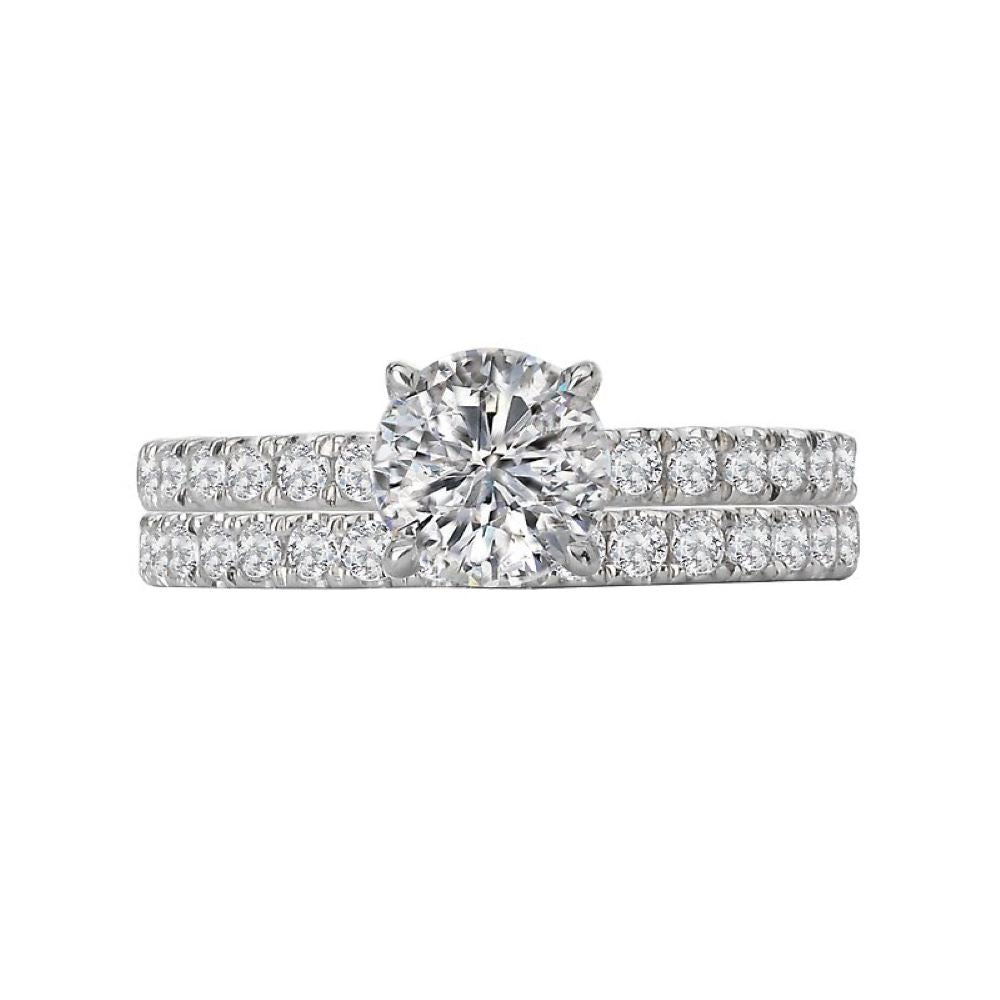 Round Diamond Bridal Set in 14k White Gold