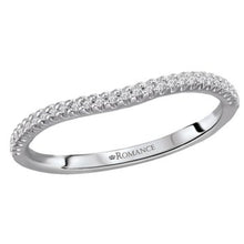 Curved Diamond Wedding Band in 14k White Gold