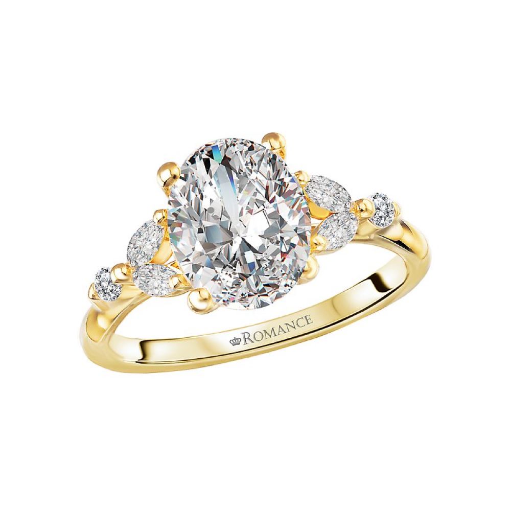 Classic Oval Bridal Set with Side Marquise and Round Diamonds