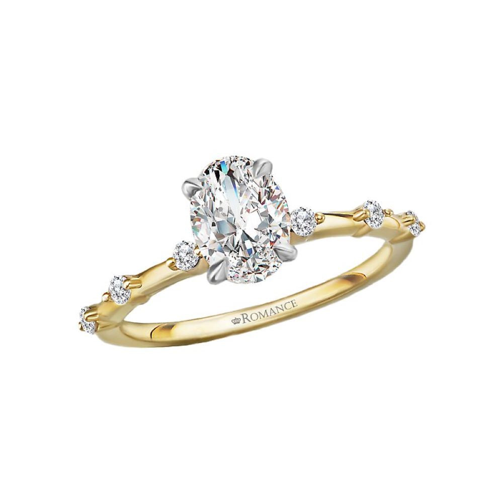 Oval Diamond Semi-Mount Engagement Ring Bridal Set