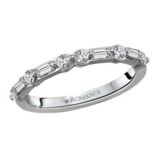 Wedding Band with Alternating Baguettes and Round Diamonds