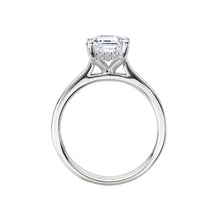 Emerald Diamond Ring with Wedding Band Bridal Set