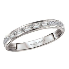 Baguette and Diamond Straight Front Wedding Band