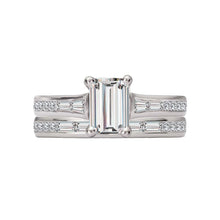 Baguette and Diamond Straight Front Wedding Band