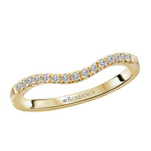 Diamond Curved Front Wedding Band in 14k Yellow Gold