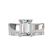 Diamond Wedding Band with Baguettes and Round Stones in 14k White Gold