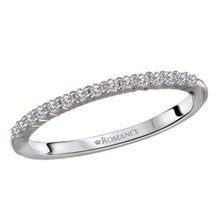 Diamond Wedding Band with Line of Round Diamonds in White Gold