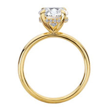 Oval Diamond Under Halo Ring Bridal Set