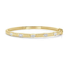 14K Gold Multi-Shape Diamond Bangle