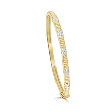 14K Gold Multi-Shape Diamond Bangle