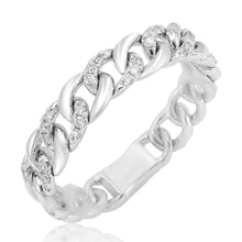 14k Gold & Diamond Cuban Link Chain Ring