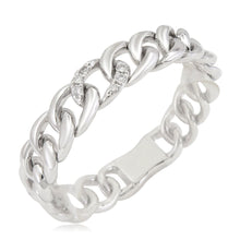 14k Gold & Diamond Cuban Link Chain Ring