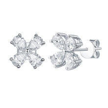 Lab Grown Diamond Pear Cluster Stud Earrings