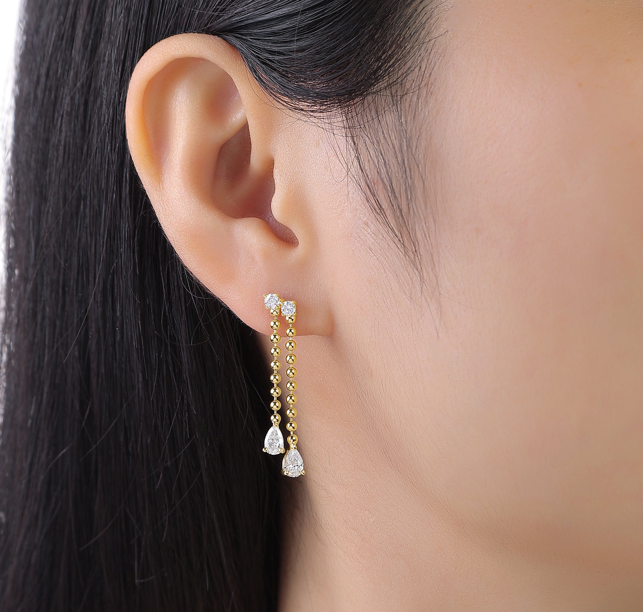 Lab Diamond Double Dangle Earrings