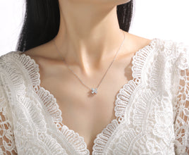 Lab Grown Diamond Pear Cluster Floral Necklace