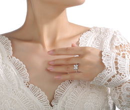 Lab Grown Diamond Pear Cluster Floral Ring