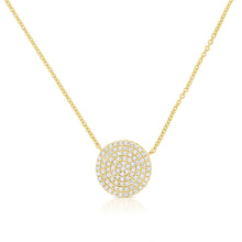 14k Gold & Diamond Disc Necklace