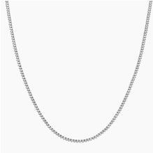 Lab grown diamond tennis necklace in white gold. 